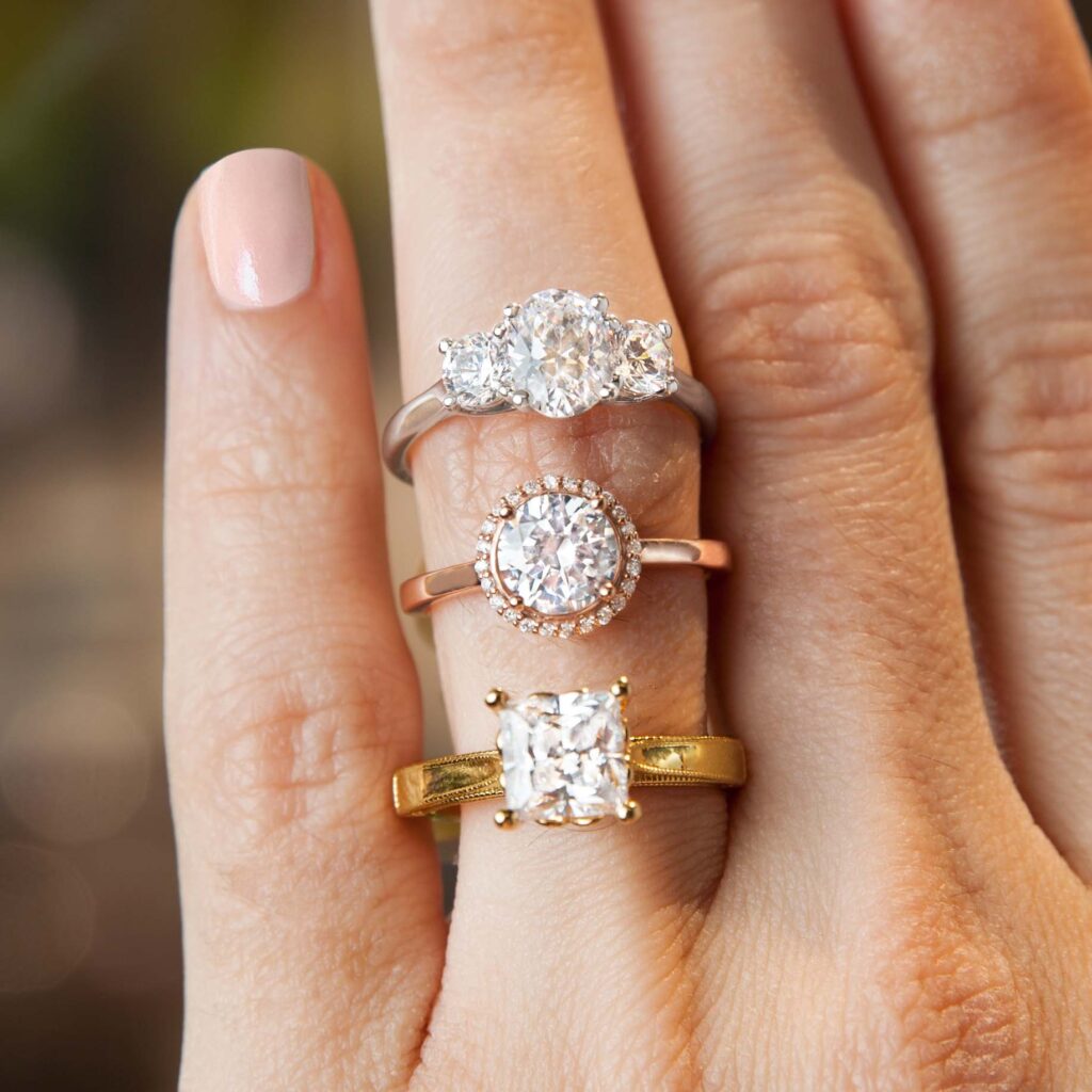 three popular engagement ring styles