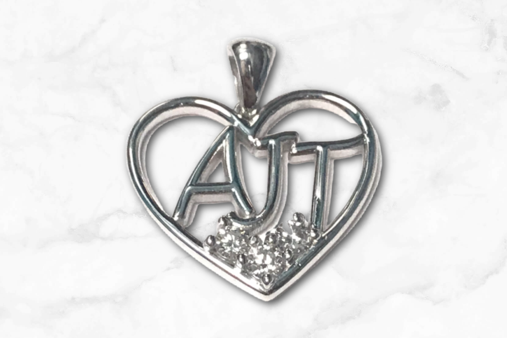 custom initial pendant heart