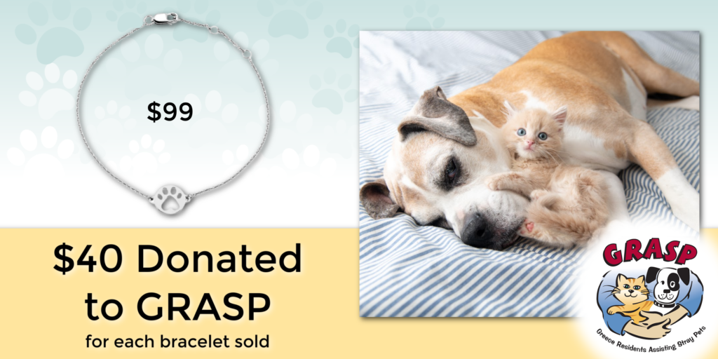 GRASP silver bracelet $99. we will donate $40 for every bracelet sold.