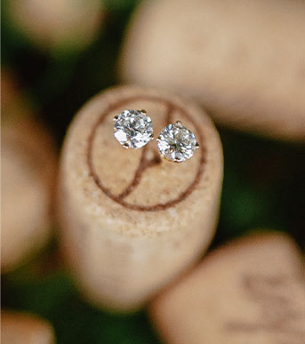 Sparkling anniversary gift: diamond earrings