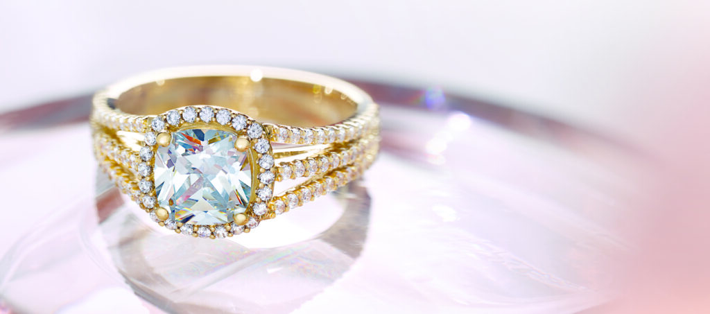 Stunning selection of diamond engagement rings on display