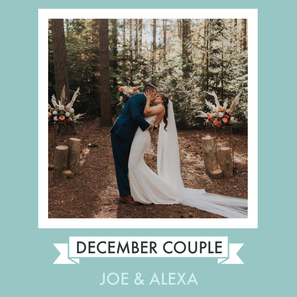 December couple of the month winner: Joe and Alexa wedding photo